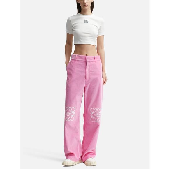 NWOT LOEWE Anagram Baggy Corduroy Trouser Candy Pink 40 8 - Picture 4 of 14